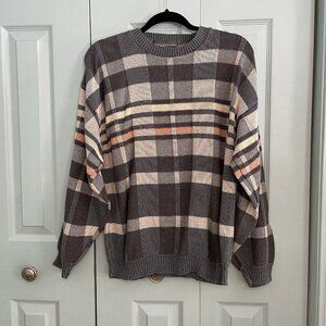 Munsingwear Mens Pullover Sweater Medium Checkered Crewneck Grandpacore Cosby